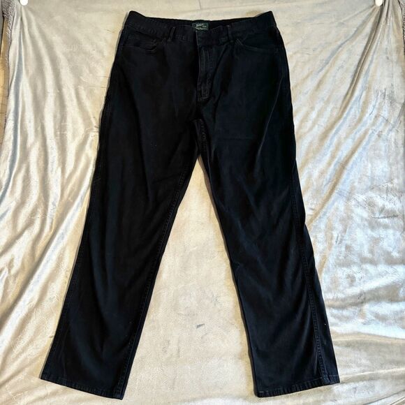 Woolrich Mens 36x30 Denim Pants Utility Straight Stretch Workwear Black Jeans - Picture 1 of 7